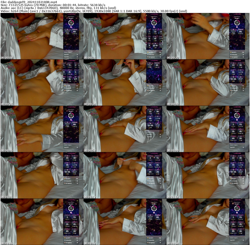 Preview thumb from daddysgirl9 on 2024-11-02 @ bongacams