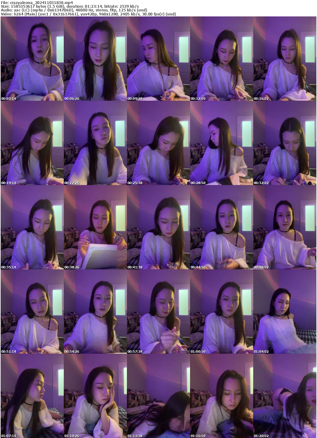 Preview thumb from crazyaleona on 2024-11-03 @ bongacams