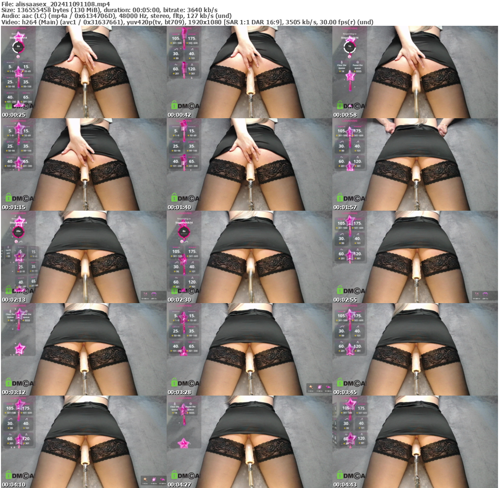 Preview thumb from alissaasex on 2024-11-09 @ bongacams