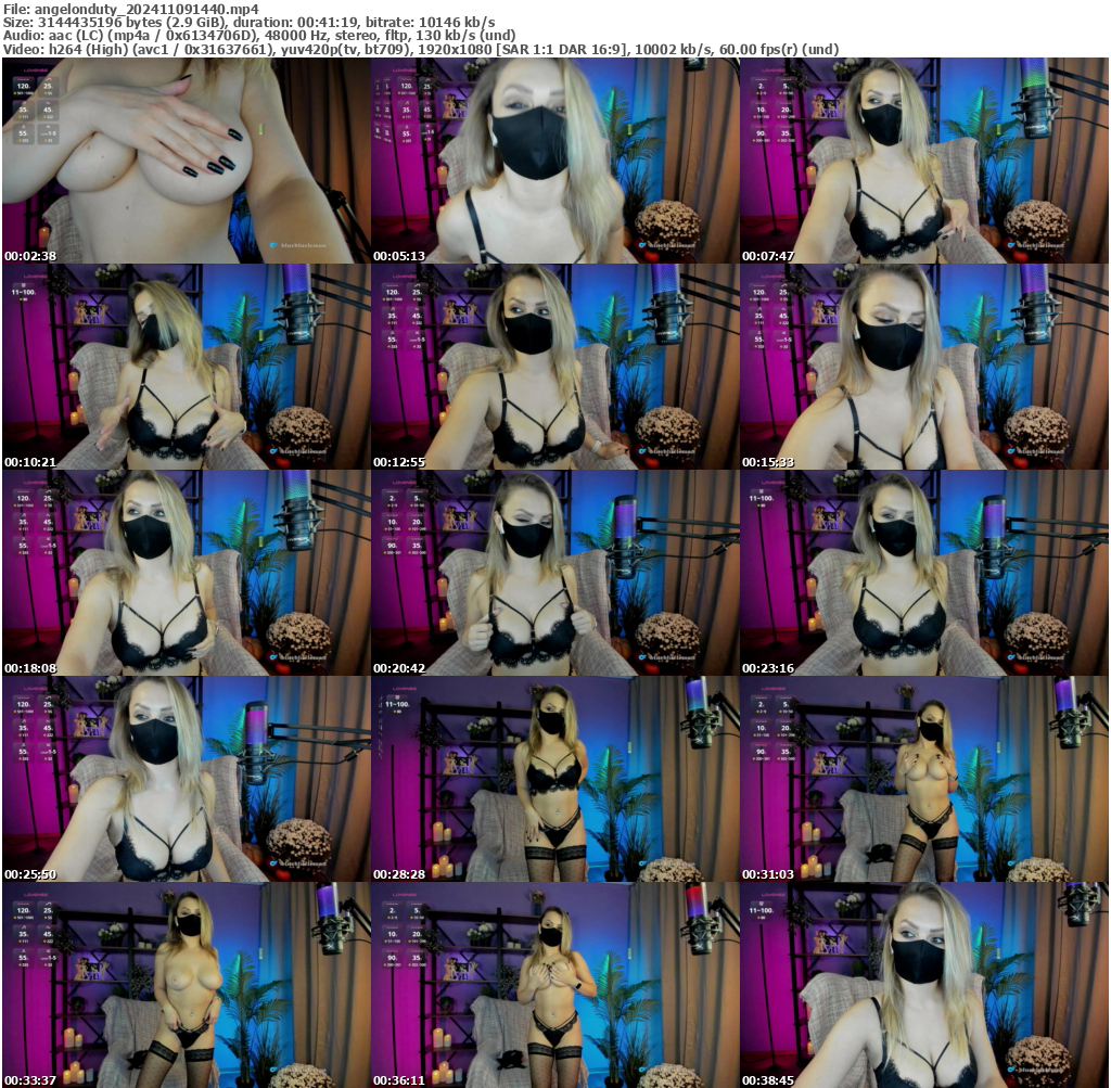 Preview thumb from angelonduty on 2024-11-09 @ bongacams
