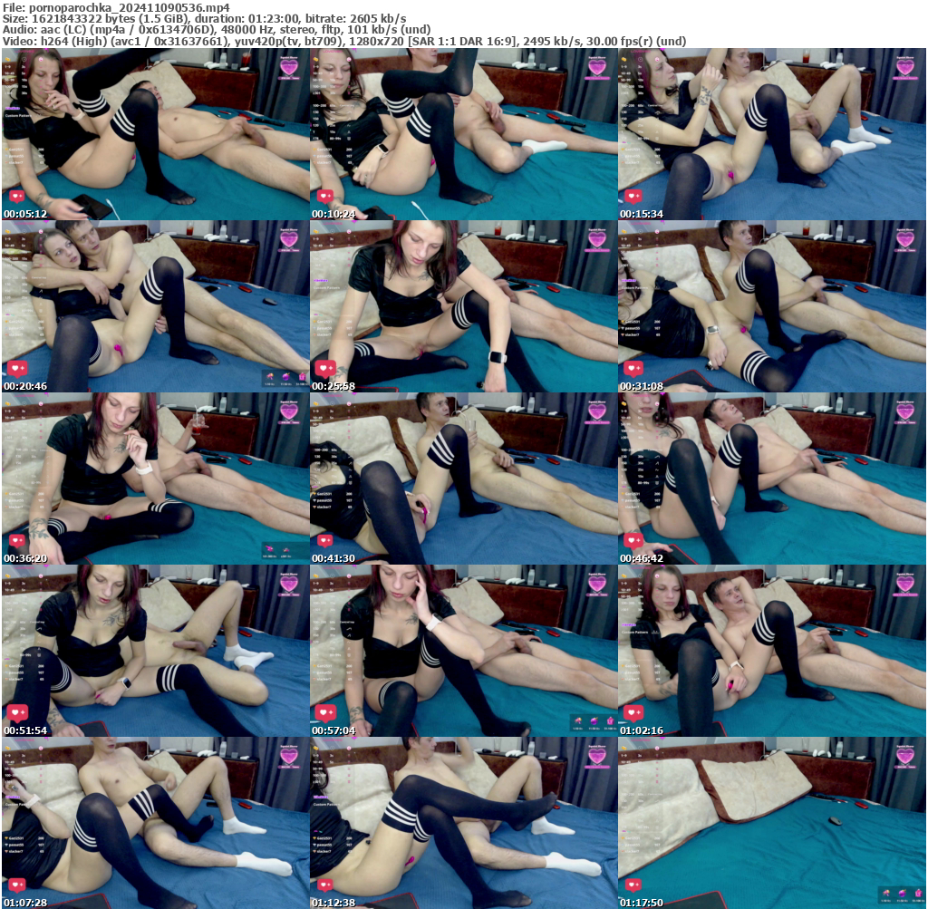 Preview thumb from pornoparochka on 2024-11-09 @ bongacams