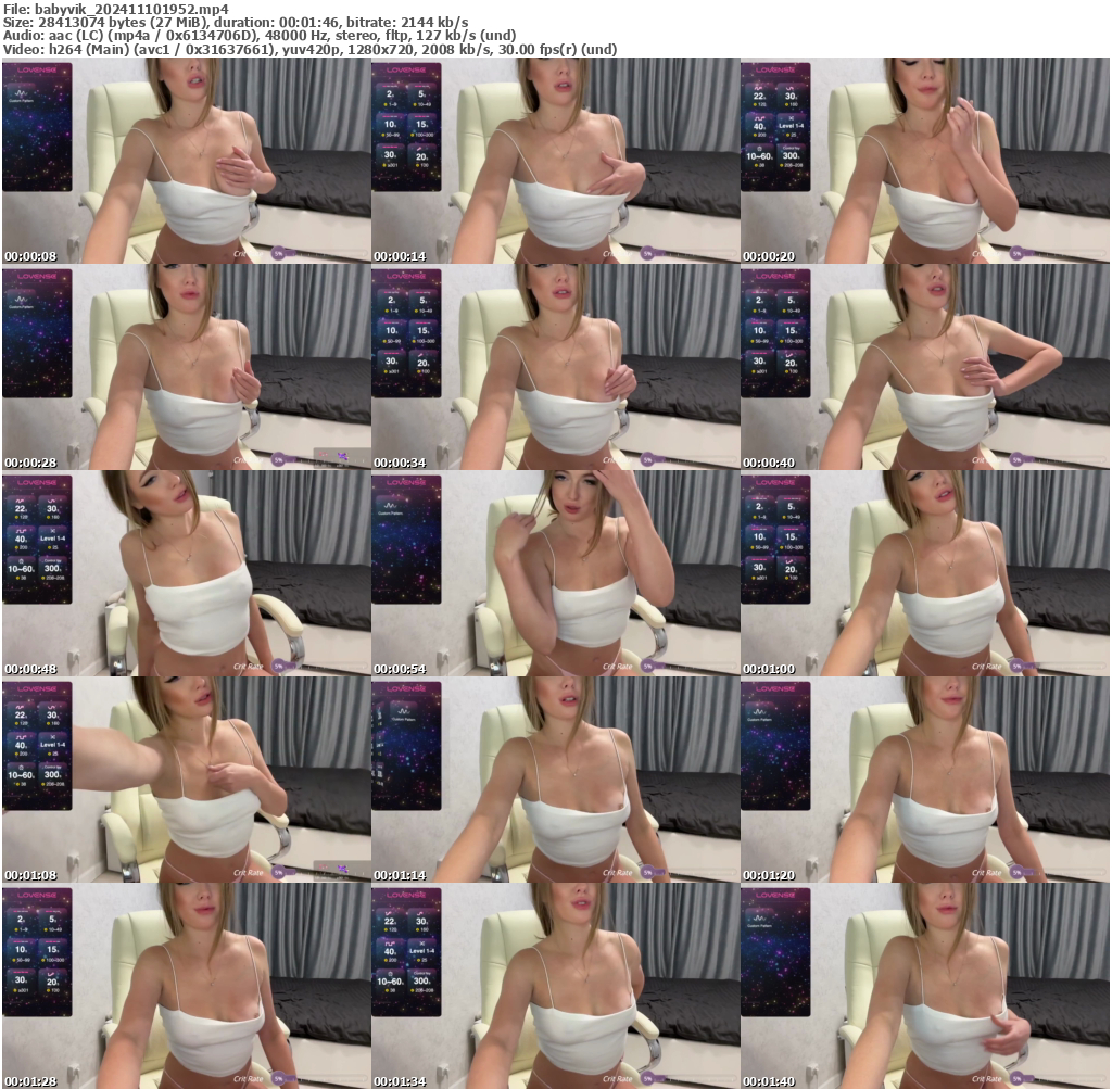 Preview thumb from babyvik on 2024-11-10 @ bongacams