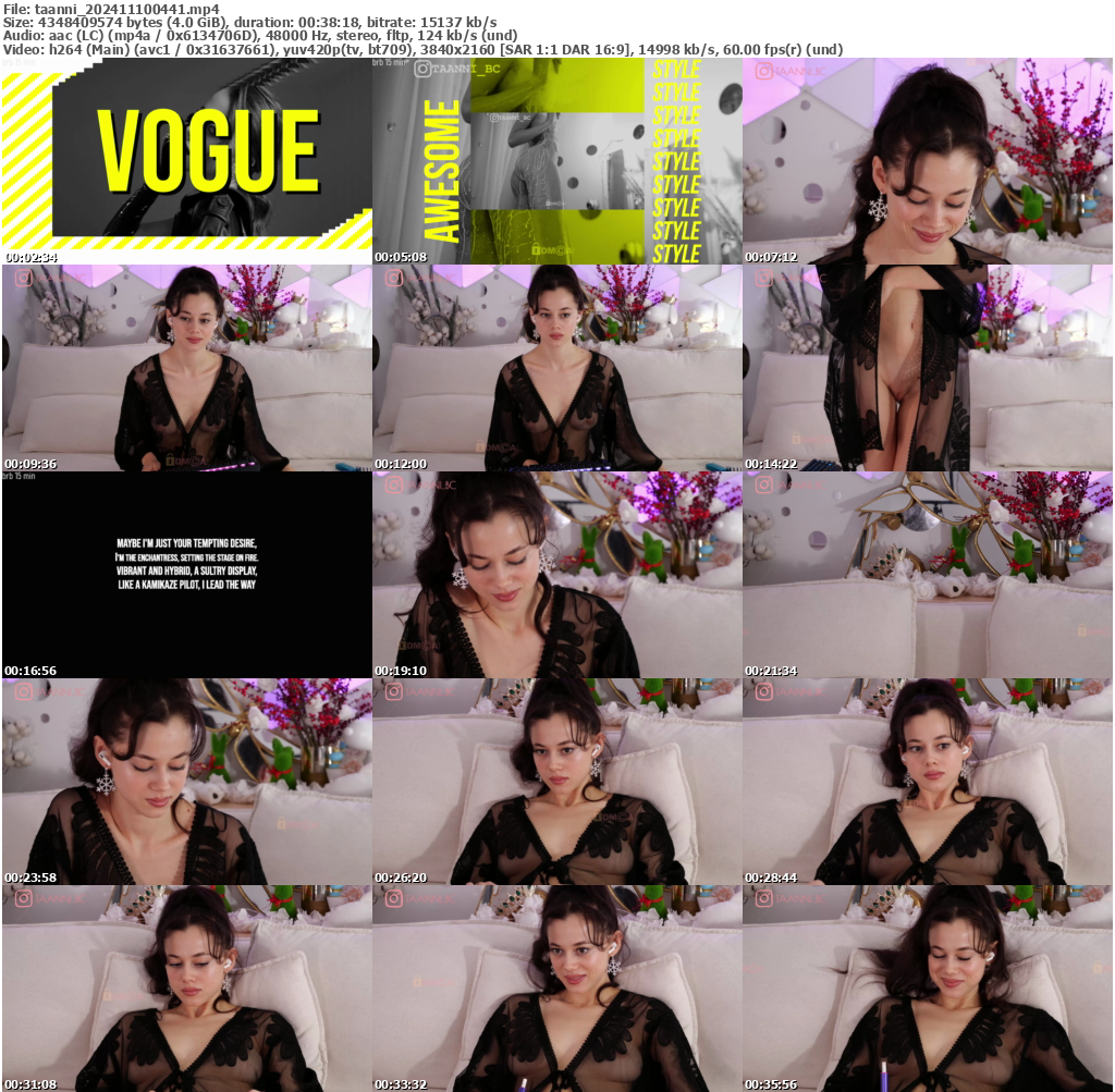 Preview thumb from taanni on 2024-11-10 @ bongacams