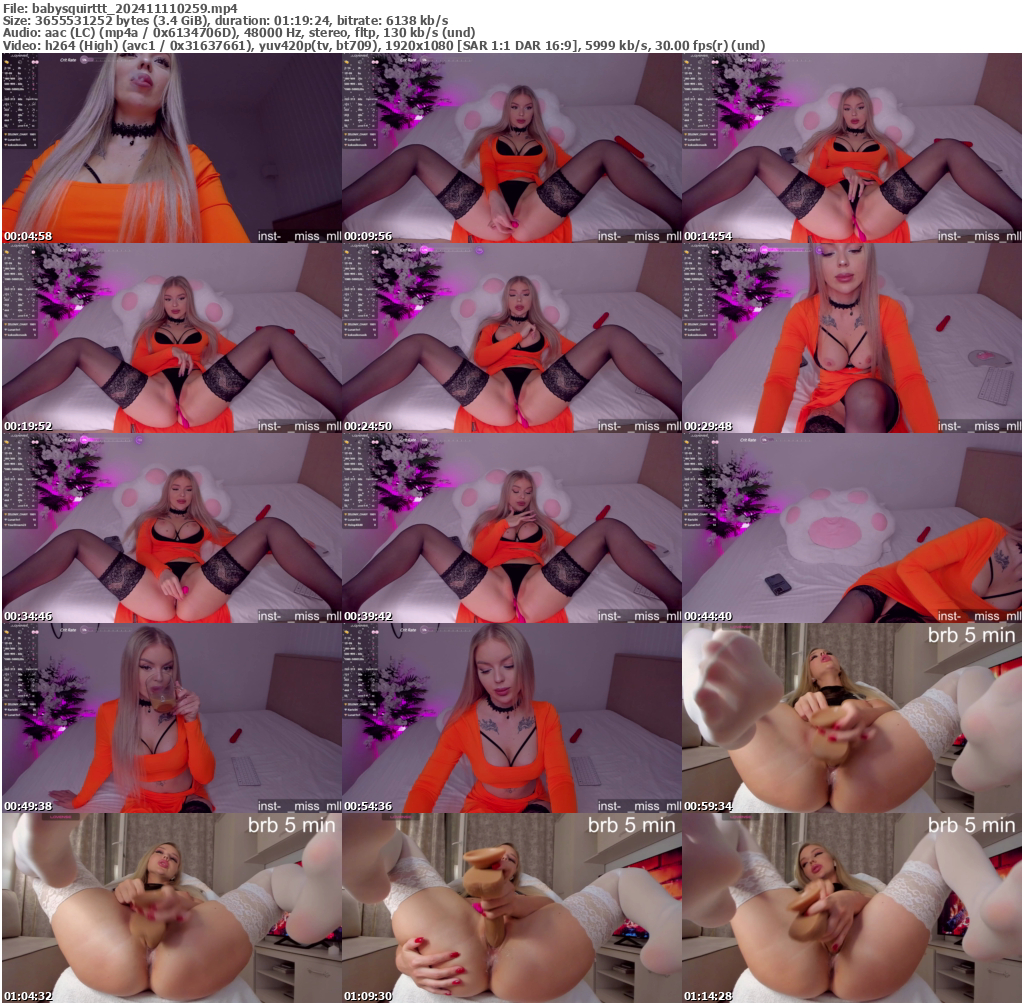 Preview thumb from babysquirttt on 2024-11-11 @ bongacams