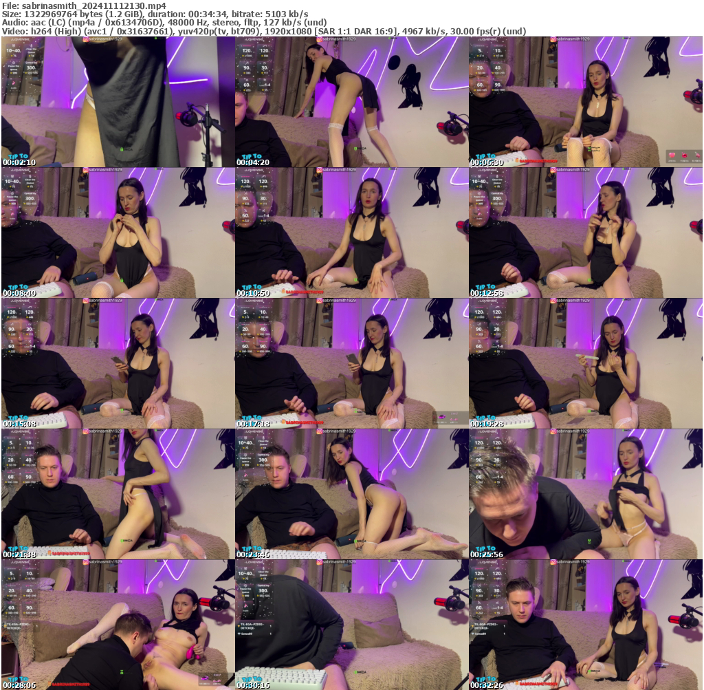 Preview thumb from sabrinasmith on 2024-11-11 @ bongacams