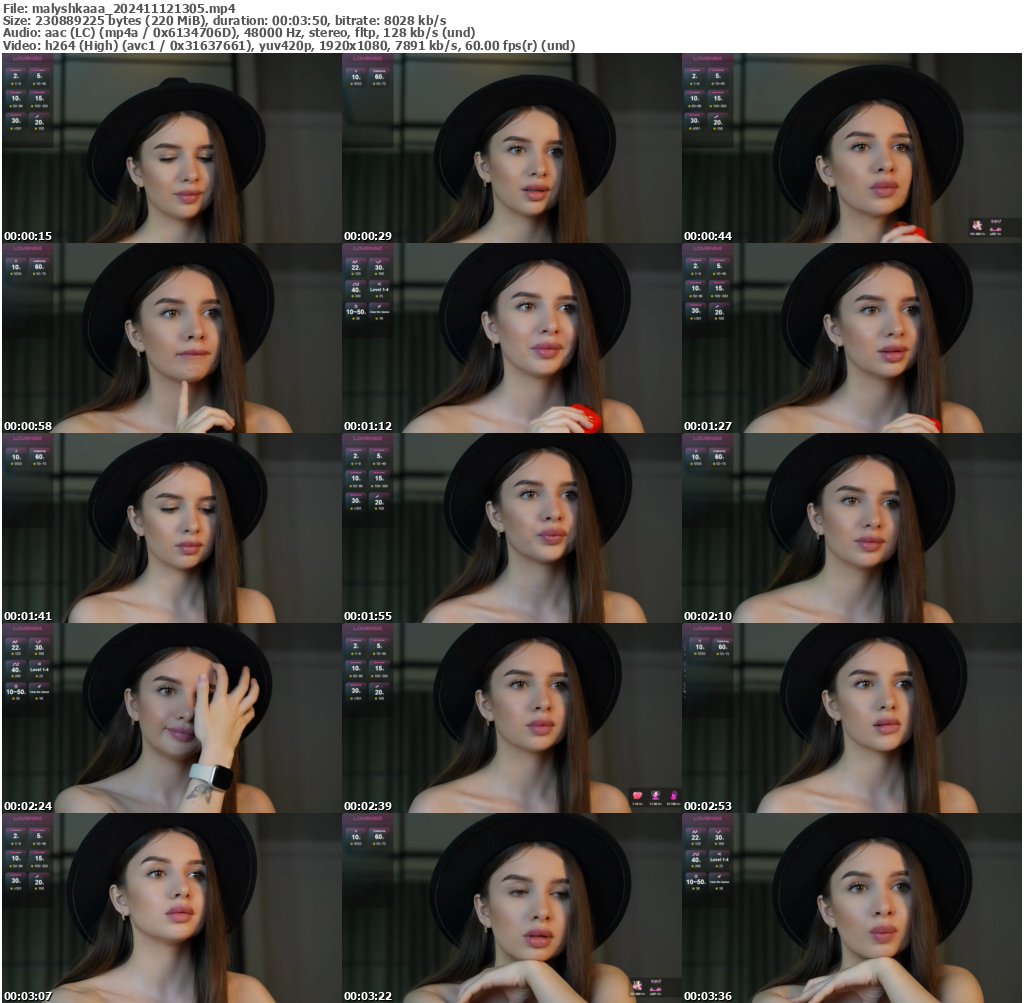 Preview thumb from malyshkaaa on 2024-11-12 @ bongacams