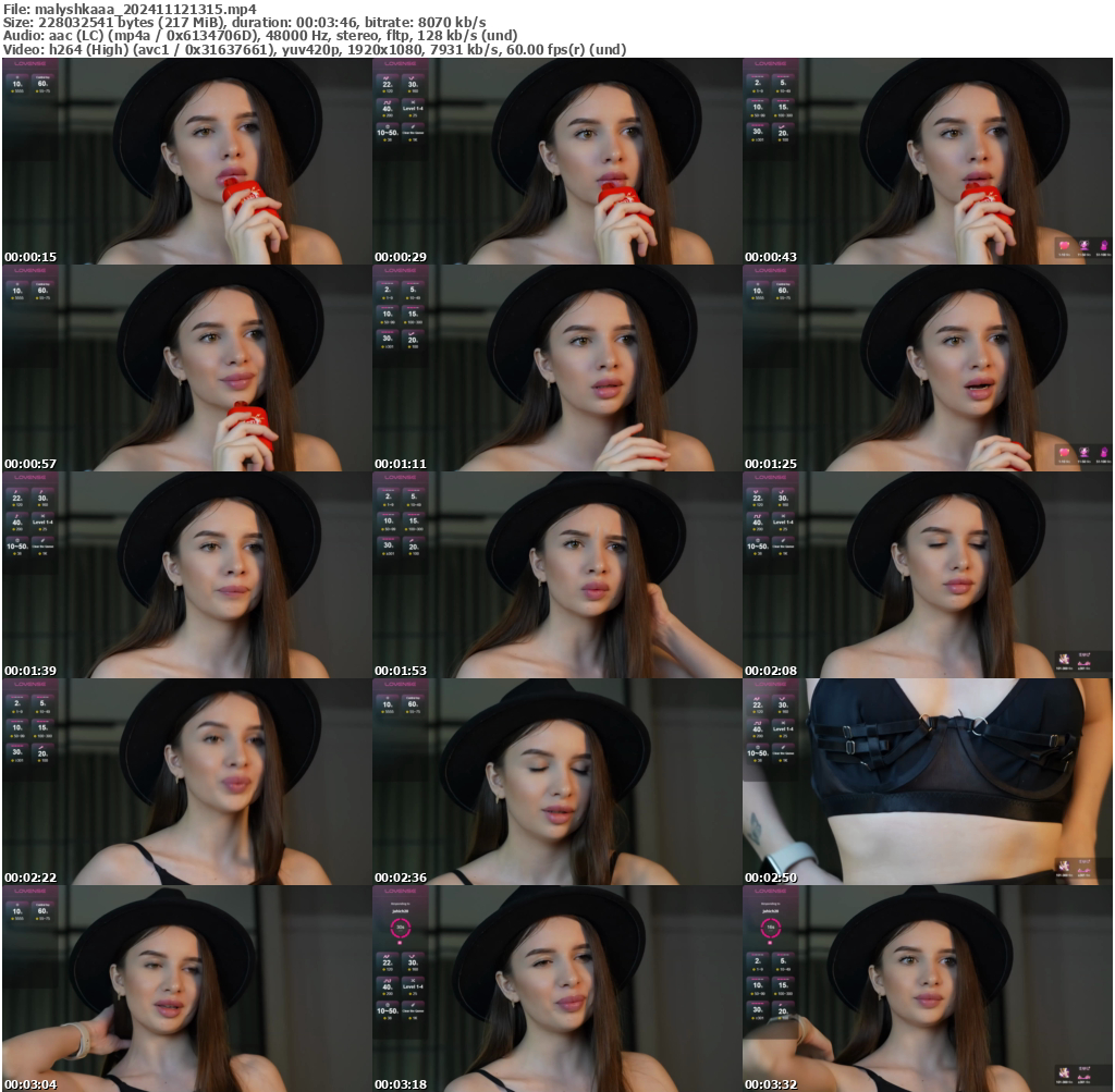 Preview thumb from malyshkaaa on 2024-11-12 @ bongacams