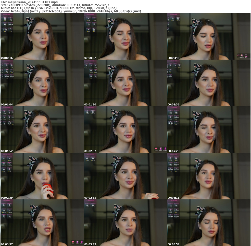 Preview thumb from malyshkaaa on 2024-11-13 @ bongacams