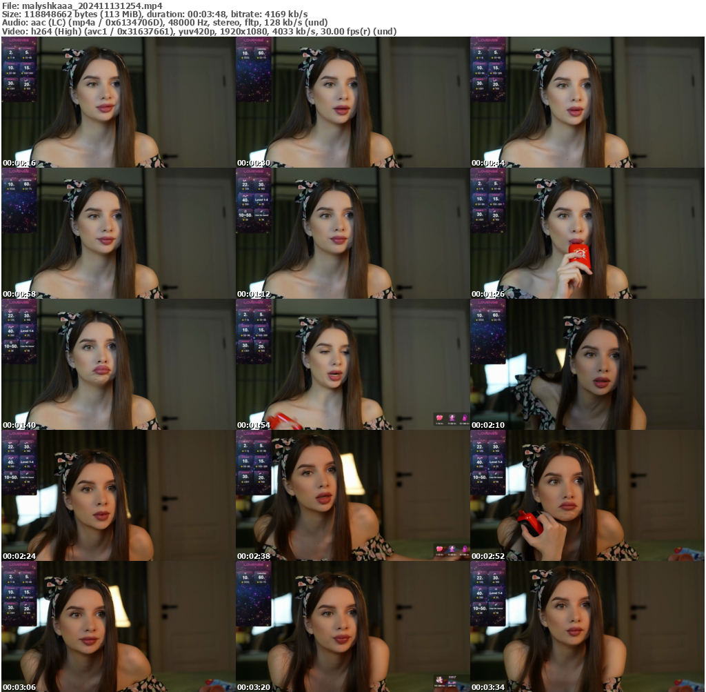 Preview thumb from malyshkaaa on 2024-11-13 @ bongacams