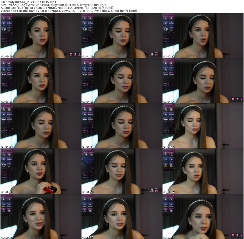 Preview thumb from malyshkaaa on 2024-11-14 @ bongacams