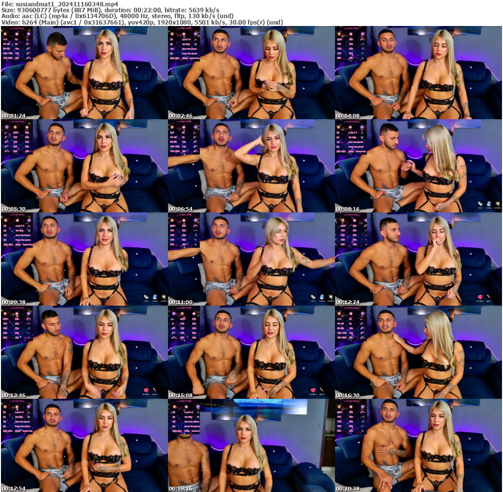 Preview thumb from susiandmat1 on 2024-11-16 @ bongacams