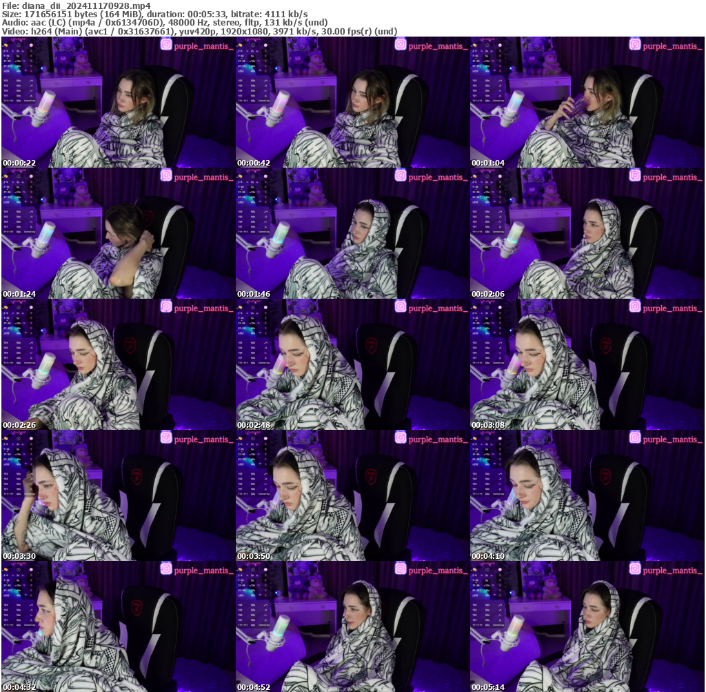 Preview thumb from diana_dii on 2024-11-17 @ bongacams