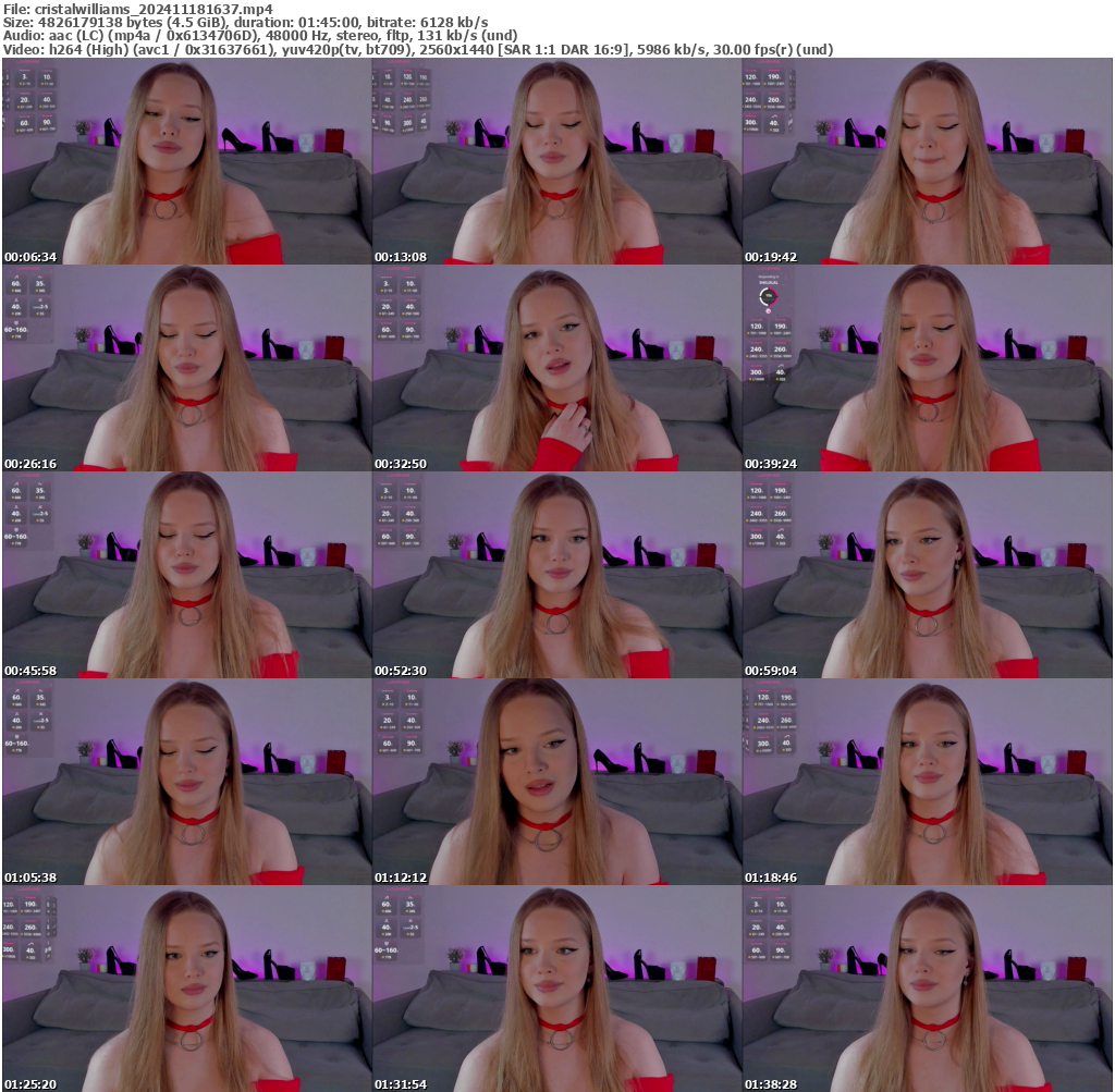 Preview thumb from cristalwilliams on 2024-11-18 @ bongacams