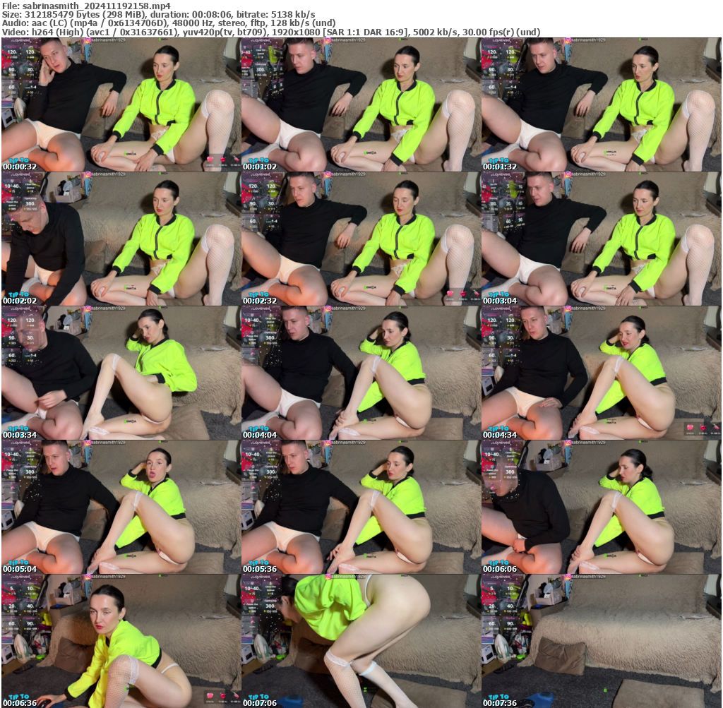 Preview thumb from sabrinasmith on 2024-11-19 @ bongacams