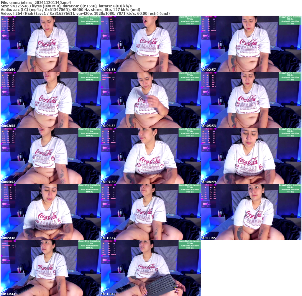 Preview thumb from emmajohnss on 2024-11-20 @ bongacams