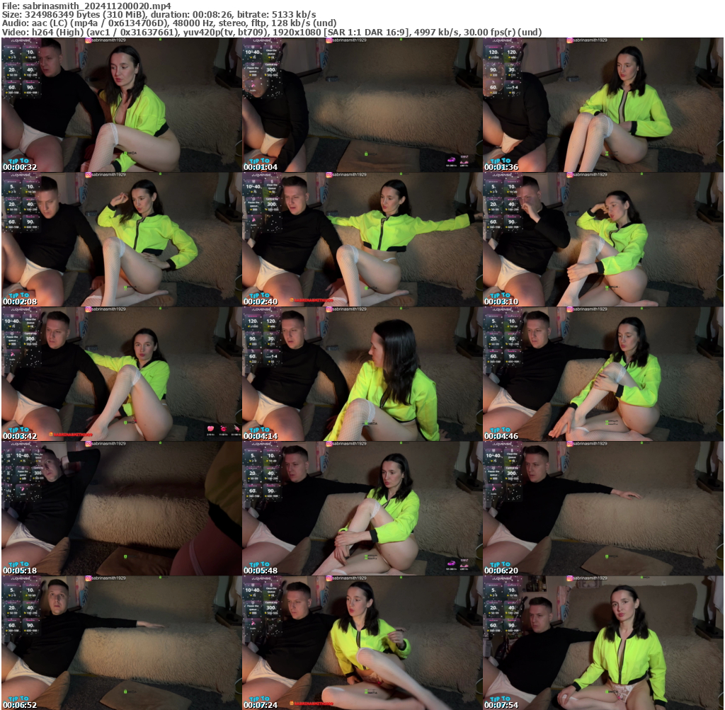 Preview thumb from sabrinasmith on 2024-11-20 @ bongacams