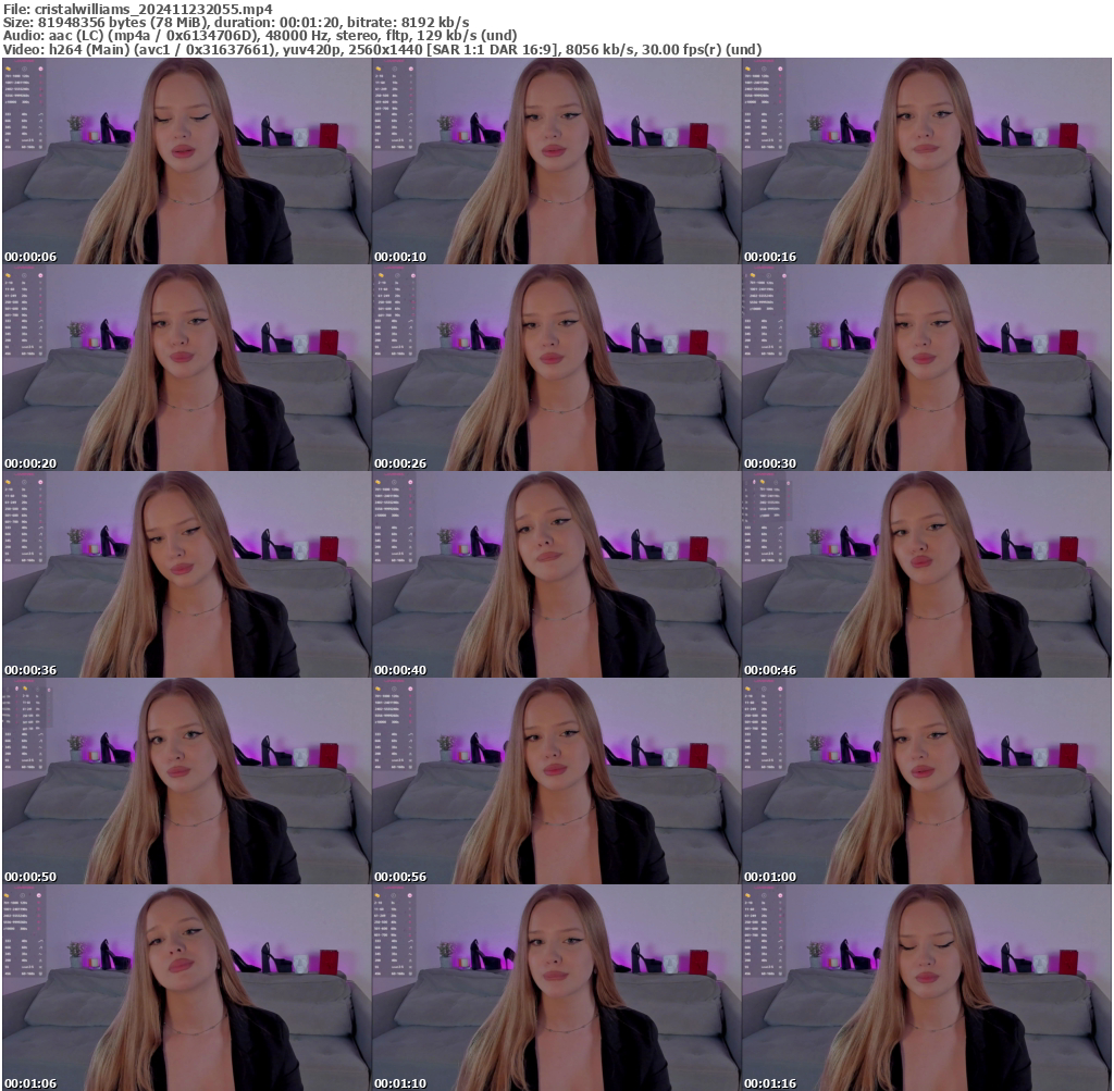 Preview thumb from cristalwilliams on 2024-11-23 @ bongacams