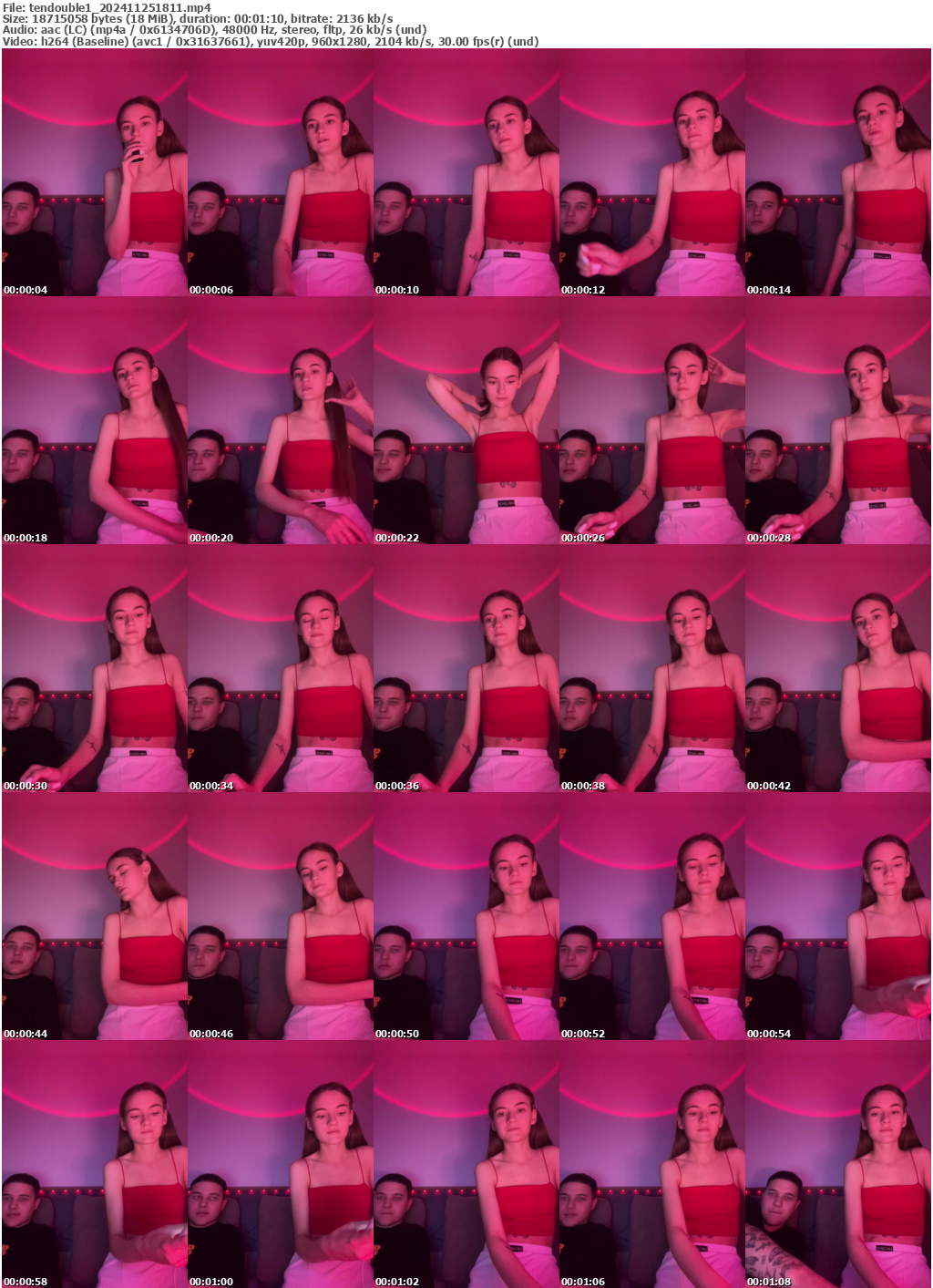 Preview thumb from tendouble1 on 2024-11-25 @ bongacams