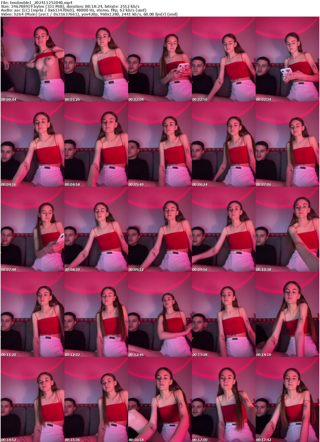 Preview thumb from tendouble1 on 2024-11-25 @ bongacams