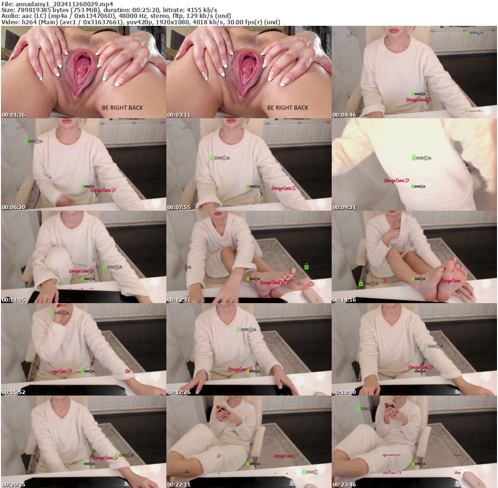 Preview thumb from annadaisy1 on 2024-11-26 @ bongacams