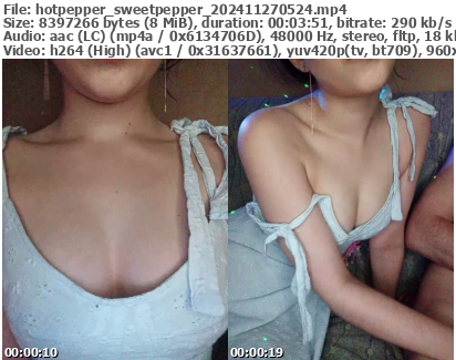 Preview thumb from hotpepper_sweetpepper on 2024-11-27 @ bongacams