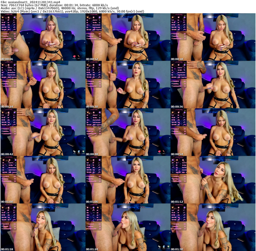 Preview thumb from susiandmat1 on 2024-11-28 @ bongacams