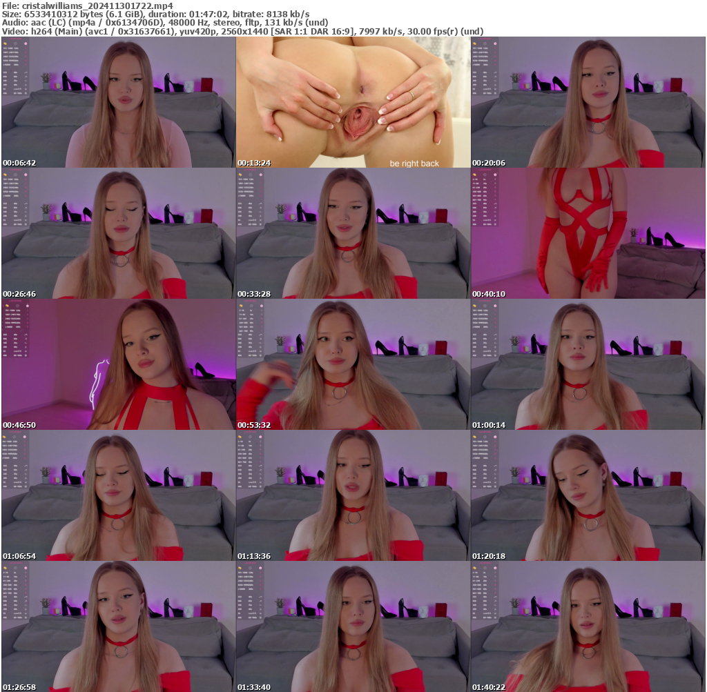 Preview thumb from cristalwilliams on 2024-11-30 @ bongacams