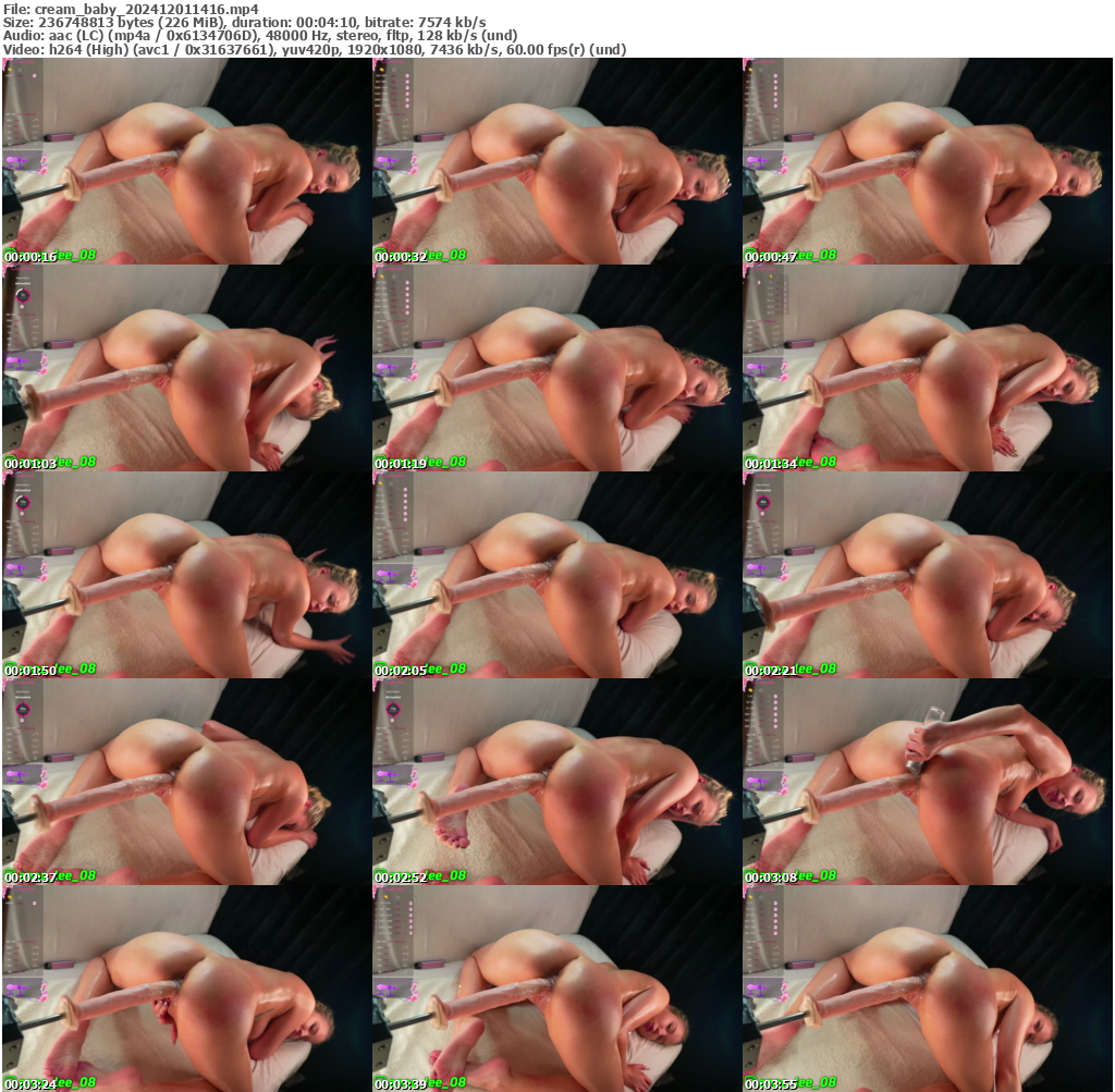 Preview thumb from cream_baby on 2024-12-01 @ bongacams