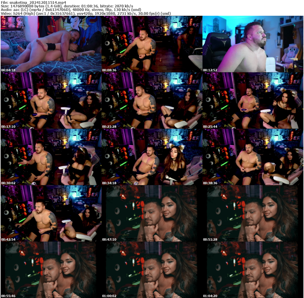 Preview thumb from snaketina on 2024-12-01 @ bongacams