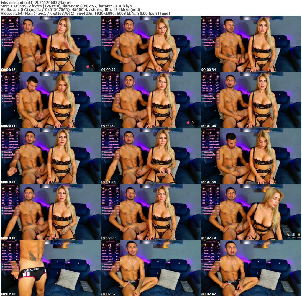 Preview thumb from susiandmat1 on 2024-12-06 @ bongacams